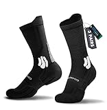BRISIRA Coolmax Bamboo Viscose Compression Anti Blister Hiking Socks Crew Mid Calf Moisture Wicking Anti Odor Tennis Cushion