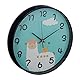 Relaxdays Wanduhr Lama, Ø 29,5 cm, Alpaka Uhr für Kinder, Kinderzimmeruhr Jungen & Mädchen, analog, Kinderuhr Wand, blau