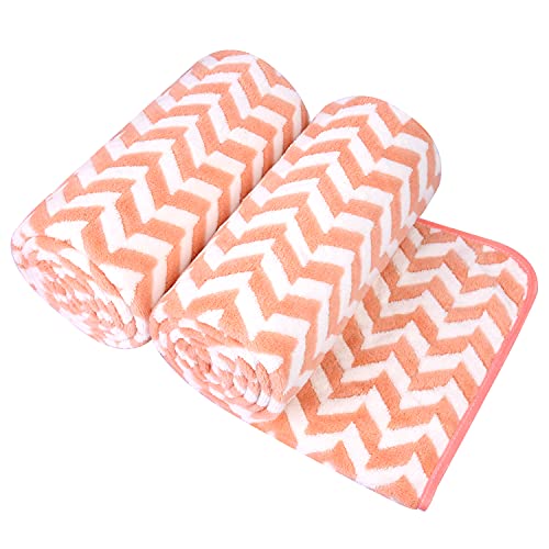 Image of Jml Microfiber Bath Towels, Bath Towel 2 Pack(30 inch x 60 inch), Oversized, Soft, Super Absortbent and Fast Drying, Multipurpose Use for Sports, Fitness, Yoga (Pack of 2-Chevron Red)