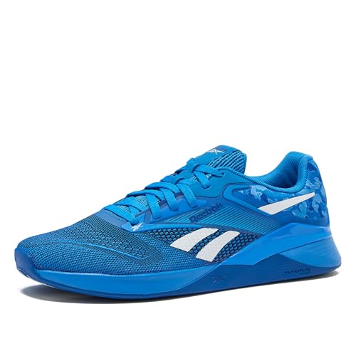 Reebok Nano X4 Mens Shoes, Cross Training Gym Sneakers for Men, Kinetic Blue/Boundless Blue/Moon, 10