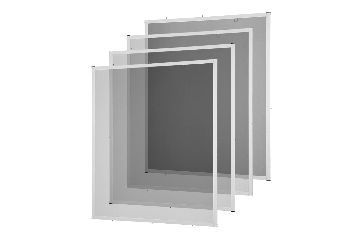 empasa Insektenschutz Fliegengitter Fenster MASTER SLIM Set Alurahmen | Mückengitter als Selbstbausatz in 130 x 150 cm, verschiedene Sets und Farben, Farbe:weiß, Ausführung:4er Set