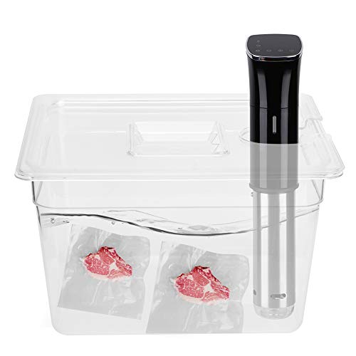 Contenitore Sous Vide con Coperchio Universale, Contenitore Sous Vide Incernierato Pieghevole da 11 Litri con Segni di Calibrazione, Contenitore Sous Vide con Cerniera Pieghevole