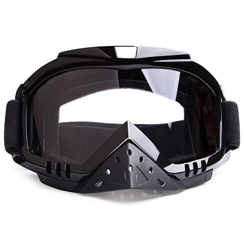 Dmeixs Motorcycle Goggles Motocross Goggles Grip For Helmet Windproof Dustproof Anti Fog Helmet Goggles for ATV Off Road Racing with Cool Look Headwear Clear Lens