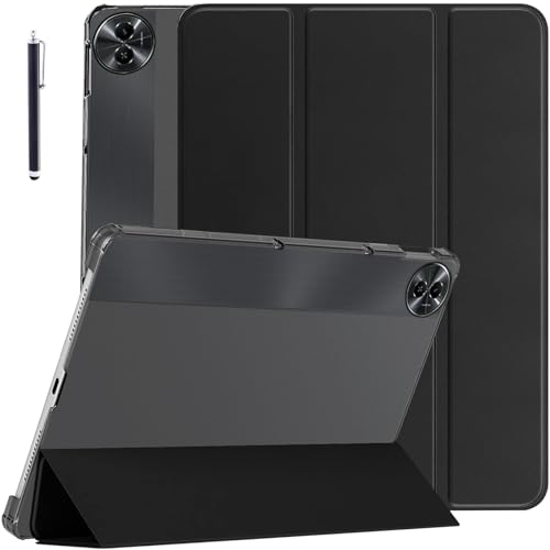 Image of Robustrion Cover for Realme Pad 2 Cover Case 11.5 inch, Transparent Back Flip Case Cover for Realme Pad 2 Tablet Cover - Black