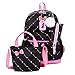 Produktbild LEEDY 3 Set Schulrucksack Umhängetasche Geldbörse Rucksack mit Bownot Schultaschen Drucken Backpack für Jungen Mädchen Teenager Schulranzen Schultasche