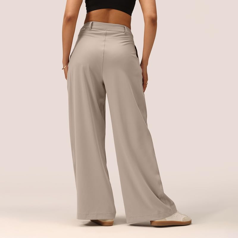 Image of BlissClub Womens Cloud Korean Pants, High-Rise fit, Wide-Leg Silhouette, Soft-Handfeel, All-Day Comfort, Citywear