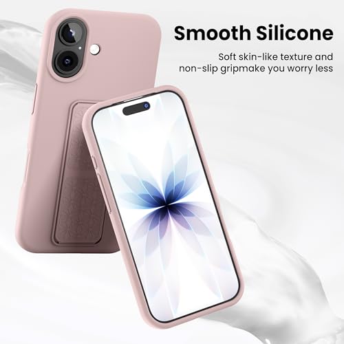 Coque silicone souple iPhone 17 rose protection support antichoc