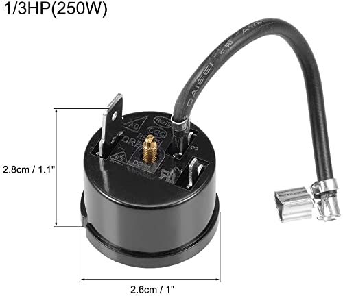 XYWHPGV Refrigerator Thermal Overload Protector 1 / 3HP 250W Compressor Replacement Part with Protective Cover (0844d 258ab 4da0e 268f0 9ada1 6957a