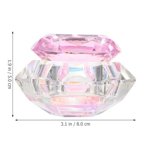 Cuenco de cristal para manicura Lotus con tapa hexagonal miniatura 2