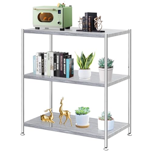 Garvee Stainless Steel Shelves,24 in x14 in x32 in 3-Tier Storage Shelf Heavy Duty Storage Rack Shelving Capacity Shelf Unit for Kitchen Garage Office
