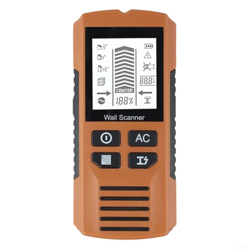 Buscador electrónico de pernos 7 en 1 con pantalla LCD y alarma de audio, detecta madera (hasta 1.5 pulgadas), metal y cables de CA, para mejoras del hogar, Compat (marrón)