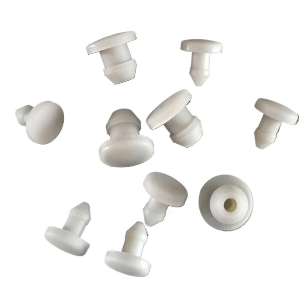 Tapas blancas Tapones tipo T Goma de silicona, juntas cónicas a presión for tubo circular 10 piezas(50.6mm)
