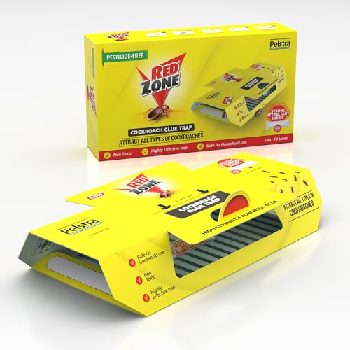 Image of REDZONE Cockroach Trap for Home and Kitchen - Non-Toxic, Pesticide-Free,Monitoring Roach Repellent for Cockroach Bait Attractant, Easy-to-Use Sachet, Safe for Kids, Pets & Effective, (Pack of 300)