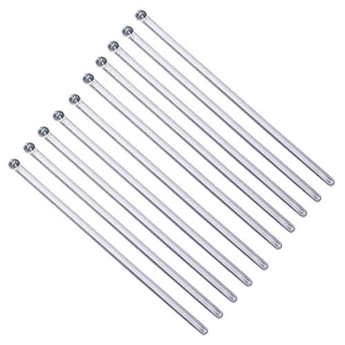 50 Pieces 7.28 inch Coffee Stirrers Swizzle Sticks Coffee Beverage Stirrers Stir Cocktail Drink Swizzle Stick Plastic Round Top Swizzle Sticks Ball Head Stirrer, Transparent