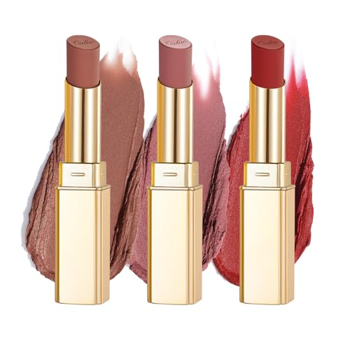 Image of Oulac Nude Matte Lipsticks for Women Set, Silky Velvet Matte Lipstick, Soft Smooth Texture, High Impact Lip Color, Not Dry Lightweight, Infused with Vitamin E, Vegan RM03+04+05