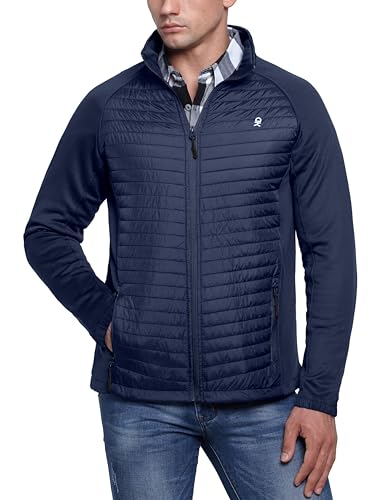 Image of Little Donkey Andy Men's Insulated Hybrid Jacket, Quilted Fleece Lined Running Hiking Jacket