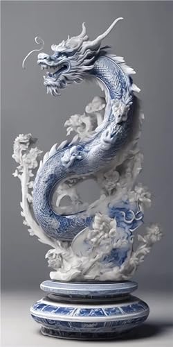 Kit Complet Broderie Diamant 5D Statue Dragon Mosaïque Grand Format 60x120cm - 3