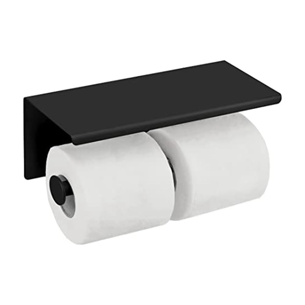 Tissue-Holder for Bathroom, 2-Roll Toilet Paper And Towel Holder With Phone StoraWall Mounted Stainless Steel