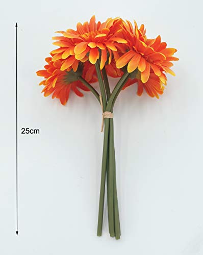 Topia Artificial African Daisies Flowers African Daisy Silk Flowers Artificial Gerbera Daisies Pack Of 10 (Orange) #TOP5