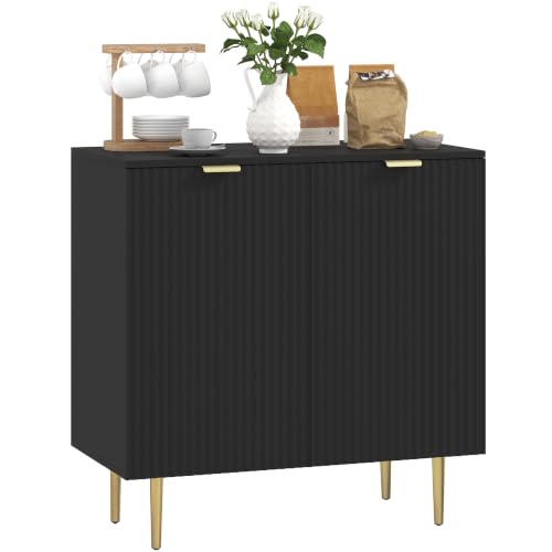 HOMCOM Sideboard Buffet Cabinet with 2 Doors, Adjustable Shelf, Black
