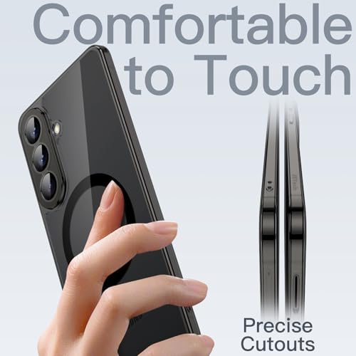 Image of JETech Magnetic Slim Cover Case for Samsung Galaxy S26 Plus, Compatible with MagSafe, Camera Lens Full Protection, Ultra-Thin Lightweight Clear Minimalist Protective Phone Cover (Black)