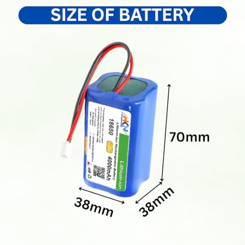 Image of HKN 7.4V 4000mAh Li-ion Rechargeable Battery Pack JST-XH 2.54 /2P Plug Lithium-ion Batteries for Electronics Products Toys Lighting, Bluetooth Speaker and Equipment (4000, Milliamps)