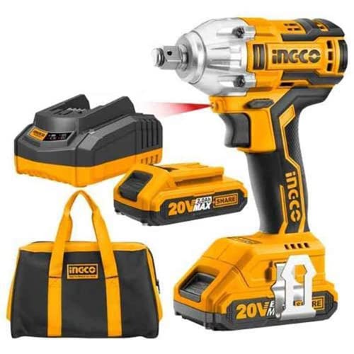 Ingco CIWLI2001 Lithium-Ion Impact Wrench Cordless Design Driver Kit with 2 Pieces Battery Pack High Torque Power Control System with LED Light for Home & Industrial Use (B0BDFYB6S6) Amazon Price History, Amazon Price Tracker