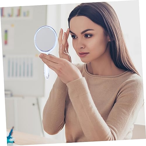 Espejo de maquillaje de mano doble cara 3 piezas miniatura 7