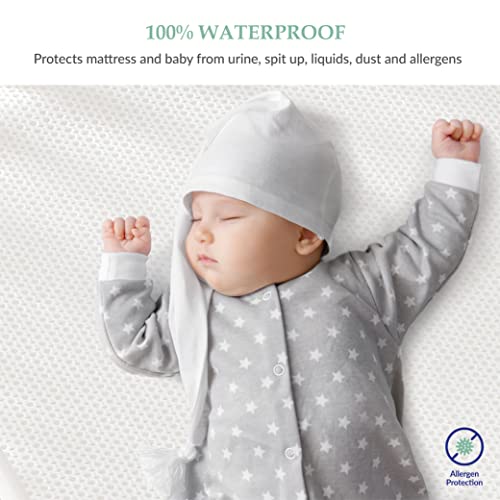 Image of Breathable Crib Waterproof Mattress Protector Pad- Hypoallergenic - Noiseless - Washable- Breath Easy, Babies and Toddlers, Lab Tested - Crib Size 28 inchX52 inch by Slumberfy