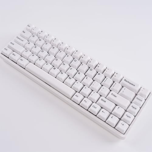 Image of Ceramic Keycap Set for 61 /67 /68 ANSI Keyboards 96 Keys (White with Black) | Mechanical Keyboards Alumina Ceramic, Scratch-Resistant, Gloss Finish, TKL Layout, Comfortable Typing