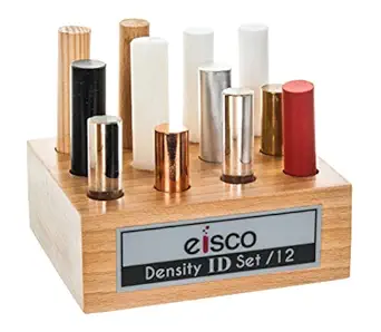 Eisco Labs Density Identification Cylinder Set of 12 with Wooden Holder