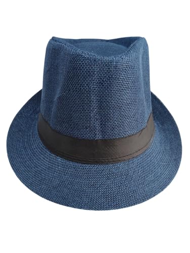 Image of BookMyCostume Blue Western Cowboy & Ballroom Style Hat | Fancy Dress Accessory for Dance, Stage Shows & Theme Parties For Kids