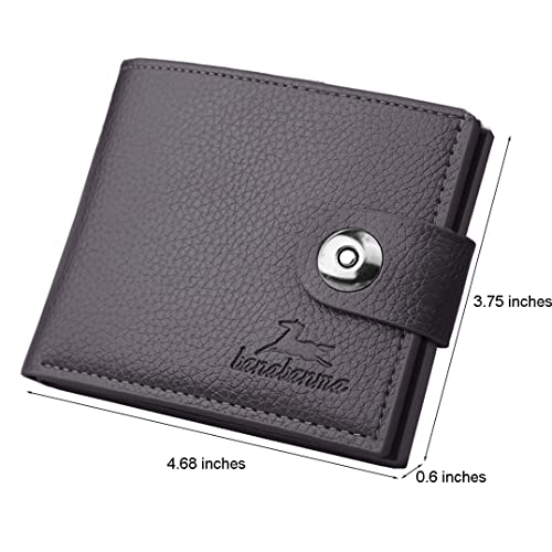 Image of Slim Wallet for Men with Coin Purse, Minimalist Wallet with Zipper, Bifold Mens Wallets with Credit Card Holder, PU Leather Men's Wallet with Money Clip, Carteras Para Hombres (BUCKLE COFFEE)