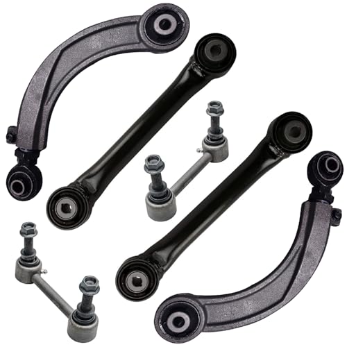 Image of Detroit Axle - 6pc Rear Control Arms Kit for Ford Fusion Lincoln MKZ 13-18, 4 Upper & Lower Control Arms 2 Stabilizer Sway Bars 2013 2014 2015 2016 2017 2018 Replacement