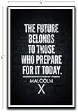 The Future Belongs to Malcolm X Quote Motivational Inspirational Funny Magnet - Refrigerator Toolbox Locker Car Ammo Can