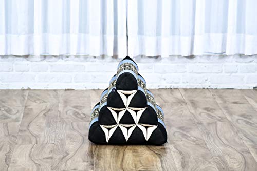 Leewadee Triangle Cushion Reading Pillow Backrest TV Pillow Eco-Friendly Organic and Natural, 20x13x13 inches, Kapok, Blue - Thumbnail 7