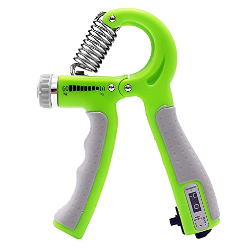 ハンドグリップ 筋トレ器具 握力トレーニング 握力 回数記録機能 負荷調整式 握力計 ハンドグリッパー ストレス解消 リハビリ器具 テニス 野球 握力強化訓練 握りやすい 男女兼用 負荷10-60kg