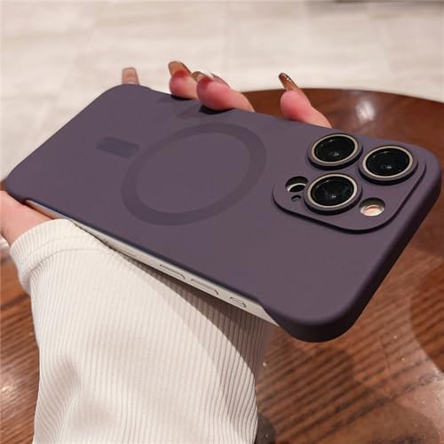 Coque magnétique avec film d'objectif intégré pour iPhone 14 13 12 Pro Max, protection mate