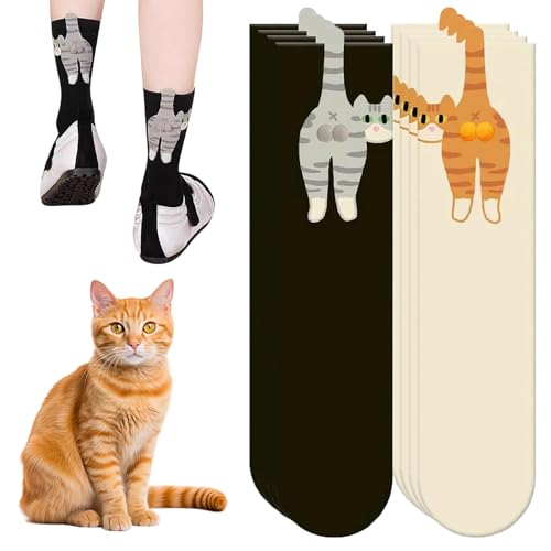 Diseño Adorable de Gato: Estos calcetines presentan un estampado de gato juguetón y extravagante, convirtiéndolos en una opción divertida y elegante para amantes de los gatos que desean añadir un toqu Diseño Adorable de Gato: Estos calcetines presentan un estampado de gato juguetón y extravagante, convirtiéndolos en una opción divertida y elegante para amantes de los gatos que desean añadir un toqu