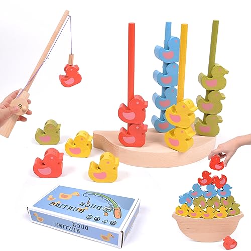 Neptunegym Wooden Magnetic Fishing Game,Wooden Sorting & Stacking Toys,Toddler Learning Educational Toys, Montessori Toys for 3+ Year Old,Gifts for Toddler