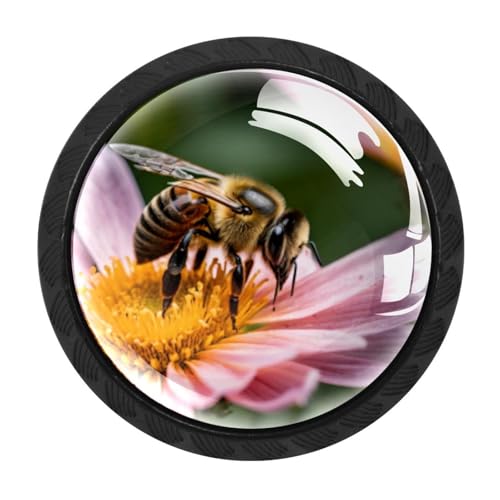 Poignées d'armoire noires abeille pour tiroir et commode