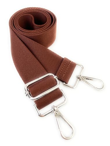 Image of Purse Strap Replacement for Crossbody Bags & Handbags | Premium Webbing with Silver Hardware Clip-On Installation Adjustable Length Comfortable Wide Guitar Style Strap