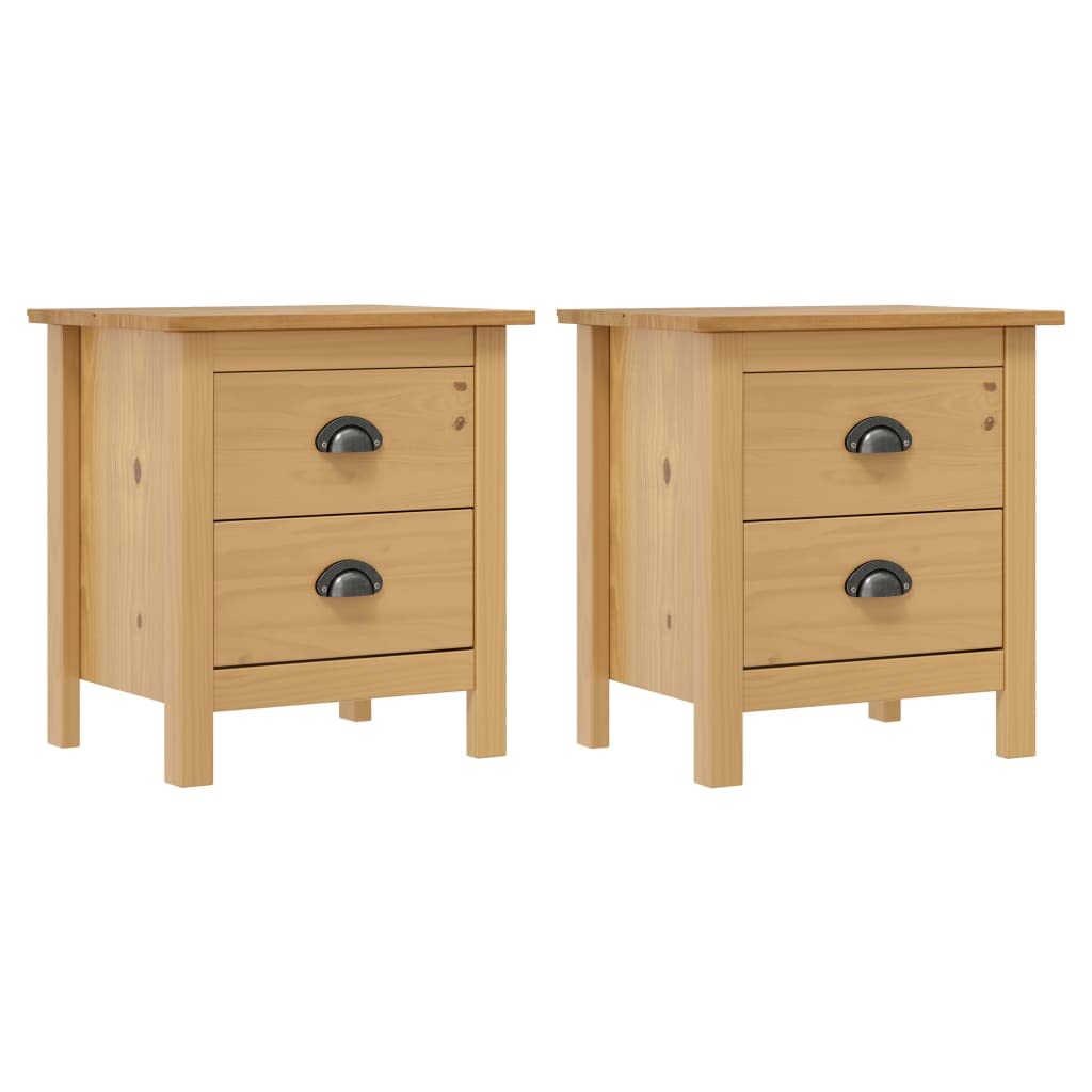 Table de chevet avec 2 tiroirs vidaXL en pin massif pour optimiser le rangement de lit
