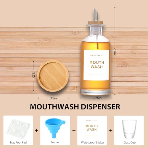 BONLONG 11.8OZ Glass Mouthwash Dispenser, Clear by BONLONG - Used condition - Image 2