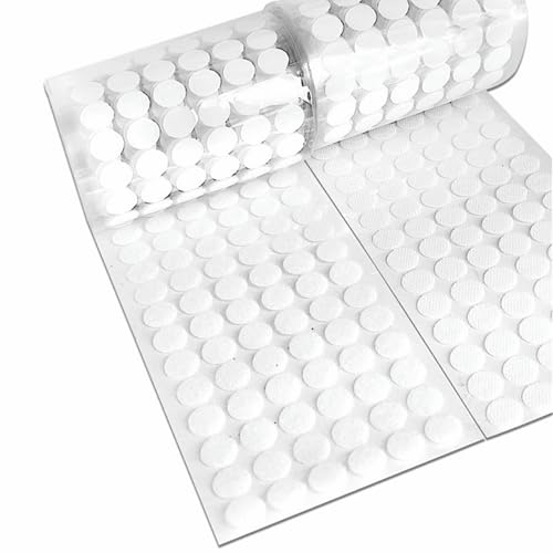 1000 Pcs(500 Pairs) 0.59inch Diameter Strong Sticky Round Nylon Dots Hook and Loop Circle Dots with Adhesive for Arts and Crafts Classroom Decor Office Home Organization