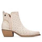 Bottines pour femmes, marque Refresh. Fabriquées en daim synthétique avec un motif découpé décoratif