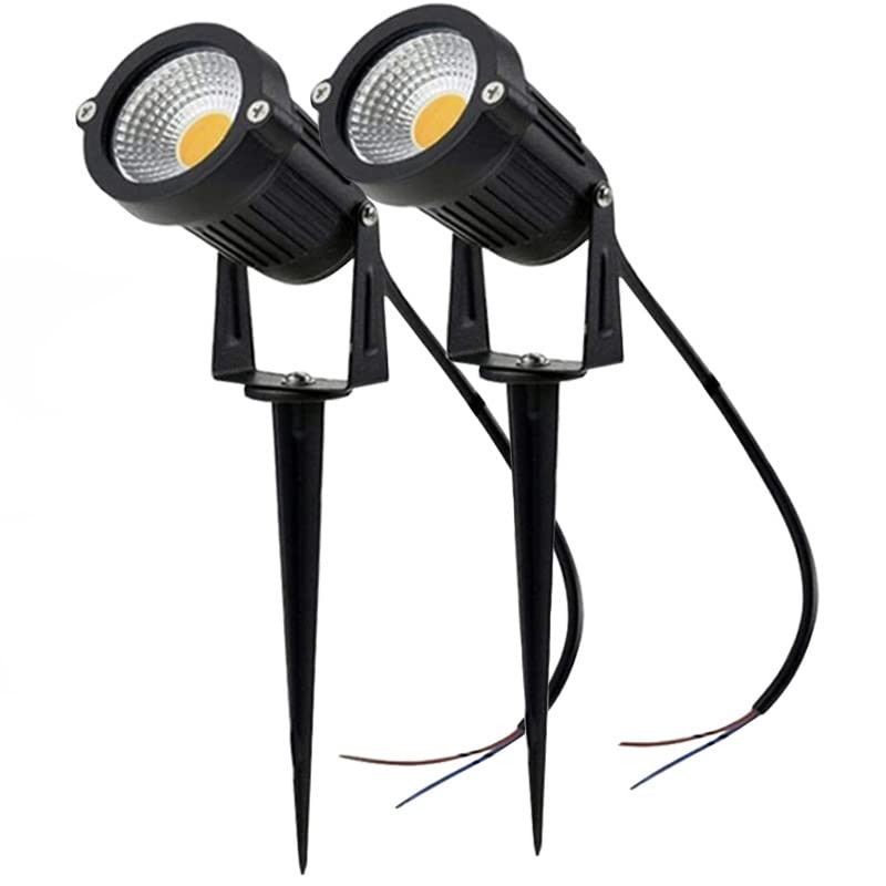 WWKQSTKR Foco LED COB for exteriores, resistente a la lluvia, for césped, patio, jardín, iluminación exterior, 12 V o 85-265, 5 W, 2/4/6/8/10/12/16 unidades/lote(Rgb 12v,2 pieces)