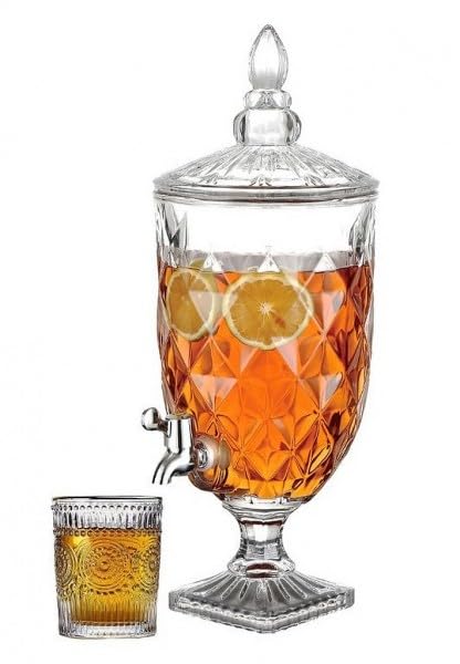 Getränkespender Glas mit Zapfhahn 5L Wasserspender Saftspender G28