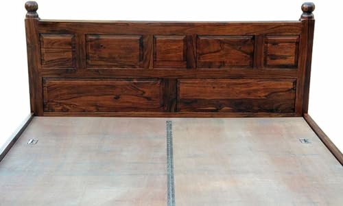 Image of A Beautiful Queen Size Bed,with Box Storage, Sheesham Wood Furniture, DIY(Do-It-Yourself) for Living Room, Polished (Bed 20)