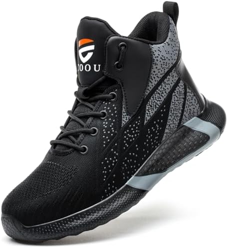 COOU Veiligheidsschoenen Heren Dames Lichtgewicht Veiligheidslaarzen met Stalen Neus Werkschoenen Ademend Comfortabele Beschermende Sneakers 8081 Blauw/44